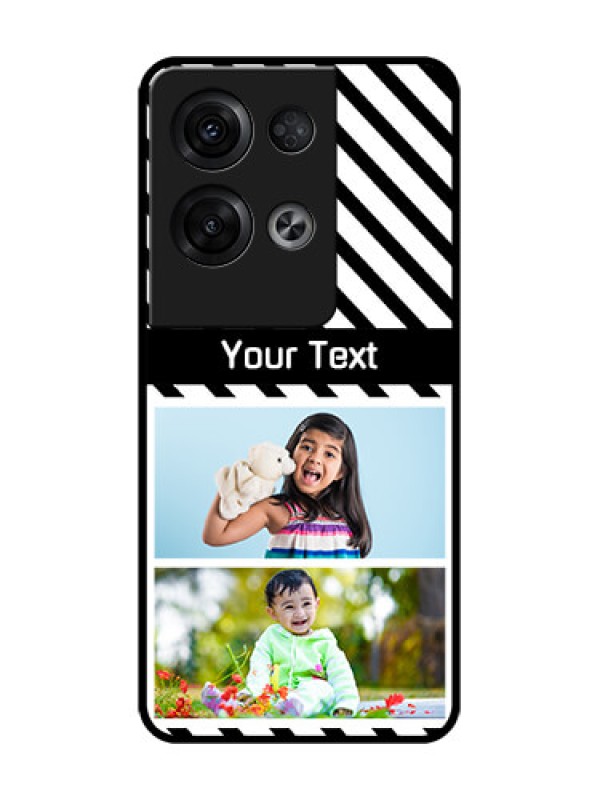 Custom Oppo Reno 8 Pro 5G Custom Metal Phone Case - Black And White Stripes Design