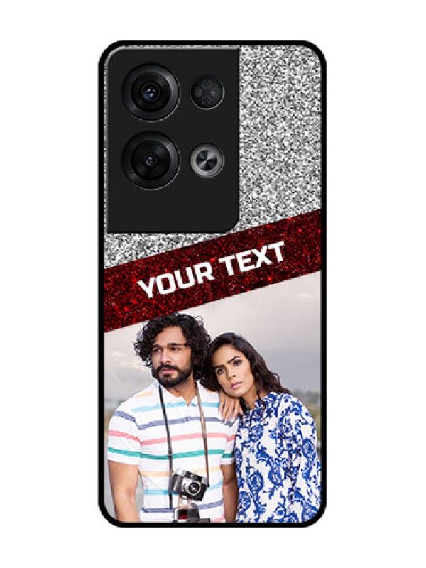 Custom Oppo Reno 8 Pro 5G Custom Metal Phone Case - Image Holder With Glitter Strip Design