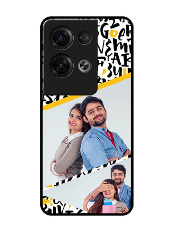 Custom Oppo Reno 8 Pro 5G Custom Metal Phone Case - Letters Pattern Design