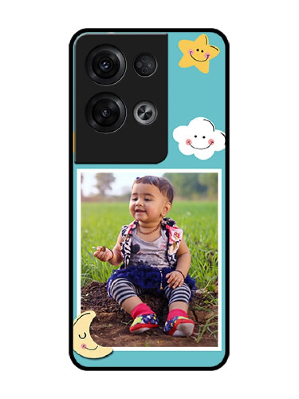 Custom Oppo Reno 8 Pro 5G Custom Metal Phone Case - Smiley Kids Stars Design
