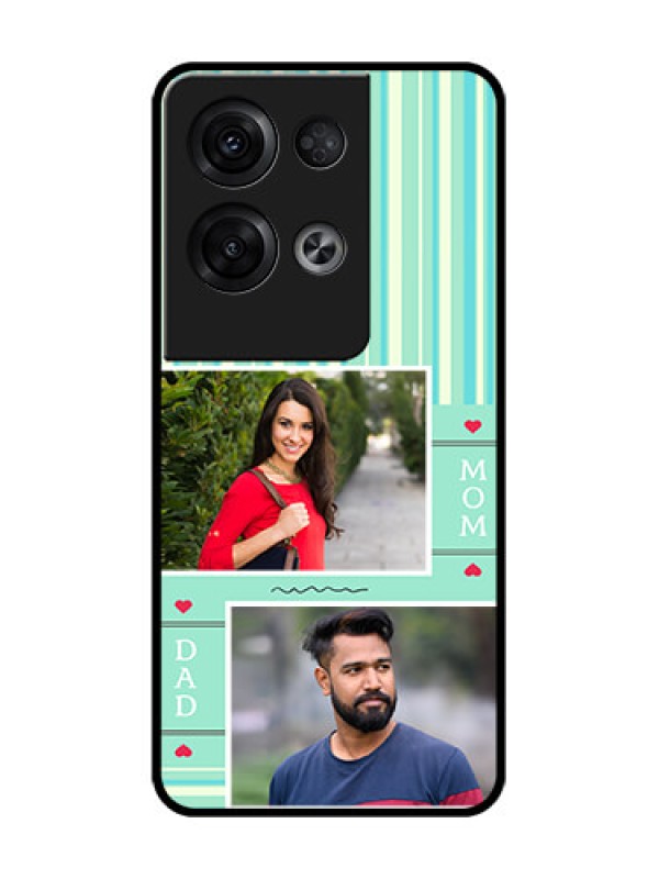 Custom Oppo Reno 8 Pro 5G Custom Metal Phone Case - Mom and Dad Pic Design