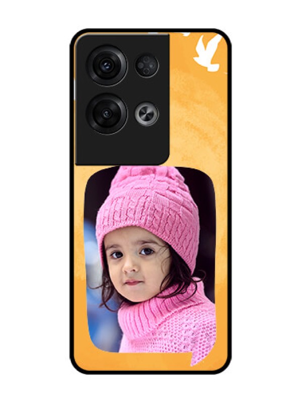 Custom Oppo Reno 8 Pro 5G Custom Metal Phone Case - Water Color Design With Bird Icons