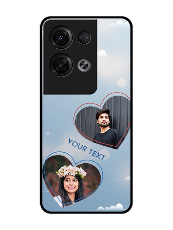 Custom Oppo Reno 8 Pro 5G Custom Metal Phone Case - Blue Color Couple Design