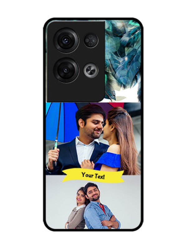 Custom Oppo Reno 8 Pro 5G Custom Metal Phone Case - Image With Boho Peacock Feather Design