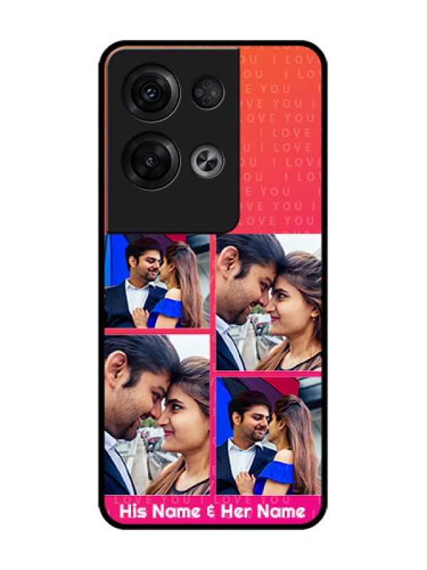 Custom Oppo Reno 8 Pro 5G Custom Metal Phone Case - I Love You Pink Design