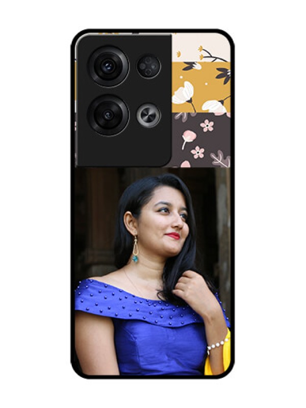 Custom Oppo Reno 8 Pro 5G Custom Metal Phone Case - Stylish Floral Design