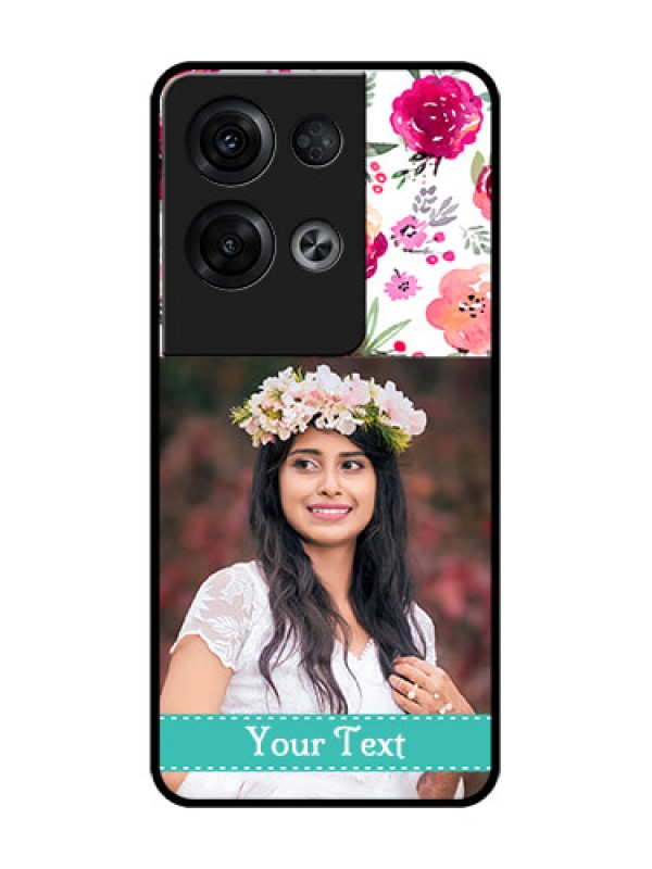 Custom Oppo Reno 8 Pro 5G Custom Metal Phone Case - Water Colors Floral Design