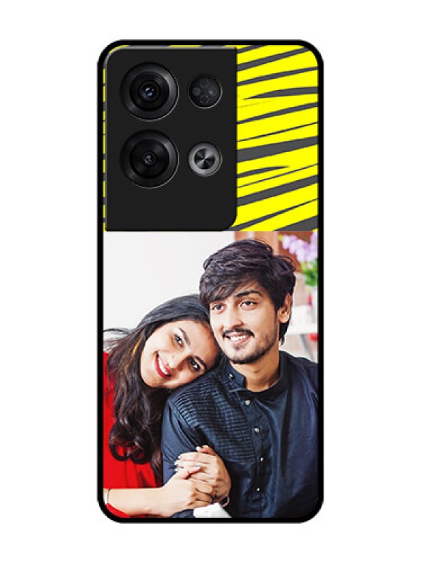 Custom Oppo Reno 8 Pro 5G Custom Metal Phone Case - Yellow Abstract Design