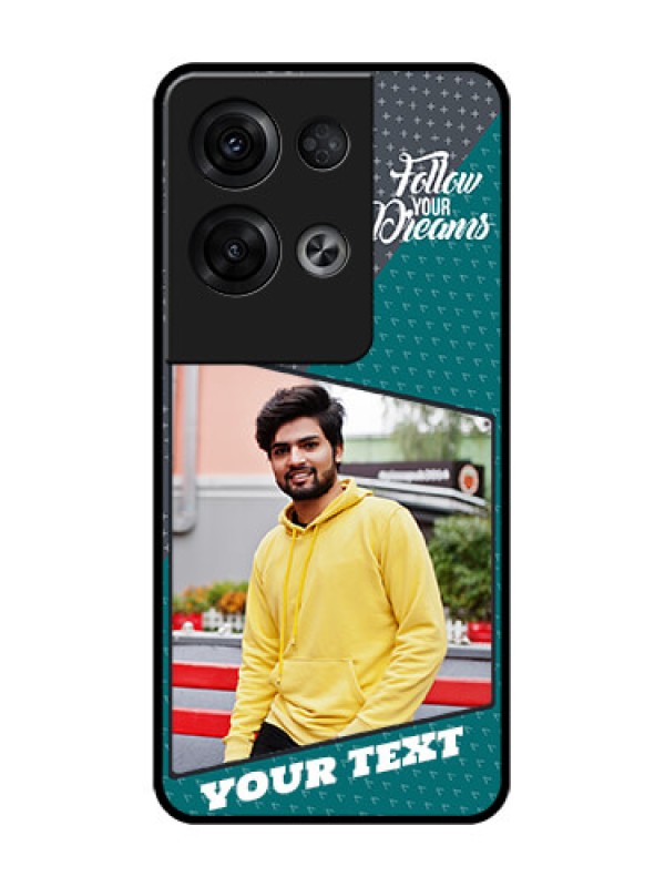 Custom Oppo Reno 8 Pro 5G Custom Metal Phone Case - Background Pattern Design With Quote