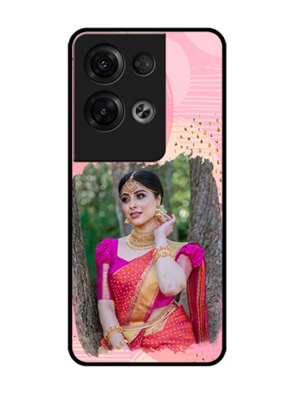 Custom Oppo Reno 8 Pro 5G Custom Metal Phone Case - Gold Glitter Splash Design