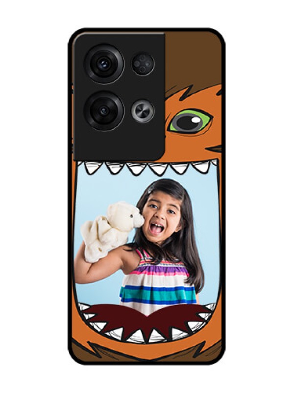 Custom Oppo Reno 8 Pro 5G Custom Metal Phone Case - Owl Monster Back Case Design