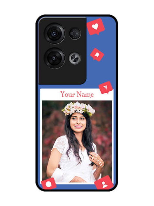 Custom Oppo Reno 8 Pro 5G Custom Metal Phone Case - Like Share And Comment Design