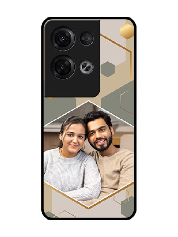 Custom Oppo Reno 8 Pro 5G Custom Metal Phone Case - Stylish Hexagon Pattern Design