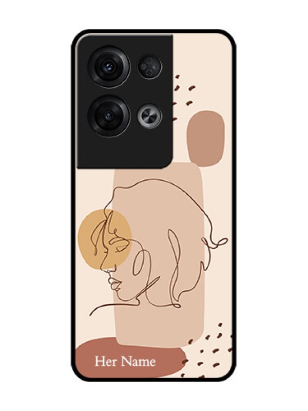 Custom Oppo Reno 8 Pro 5G Custom Metal Phone Case - Calm Woman Line Art Design