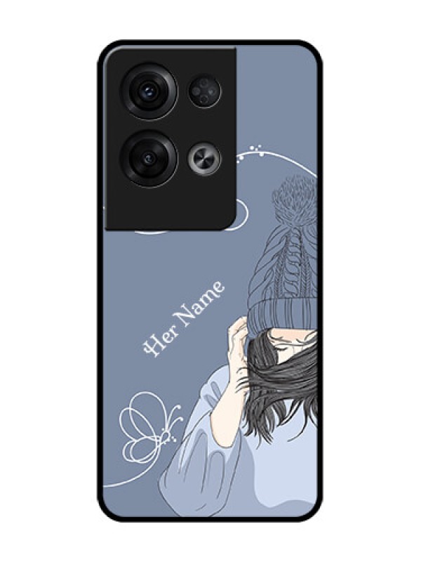 Custom Oppo Reno 8 Pro 5G Custom Metal Phone Case - Girl In Winter Outfit Design