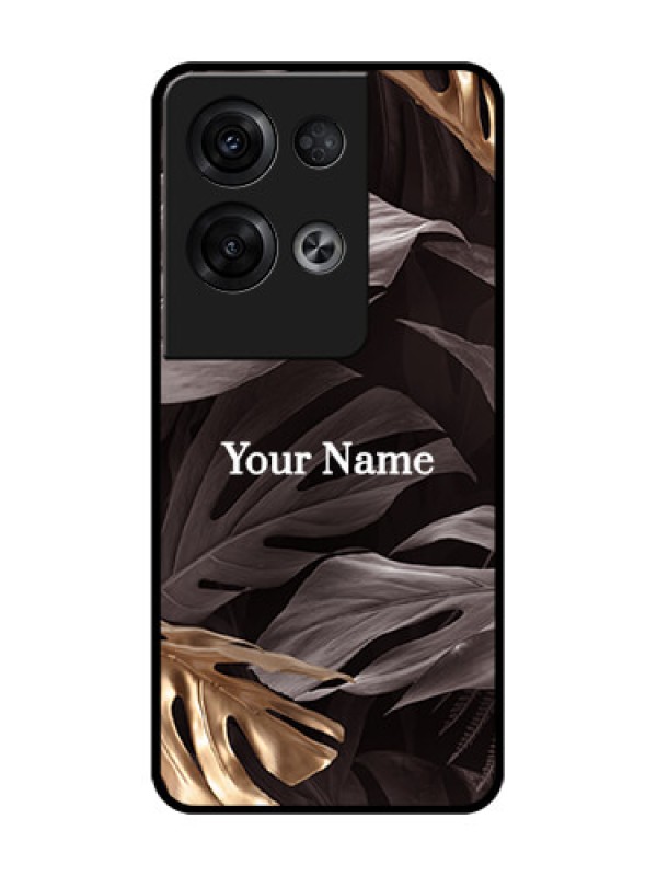 Custom Oppo Reno 8 Pro 5G Custom Metal Phone Case - Wild Leaves Digital Paint Design
