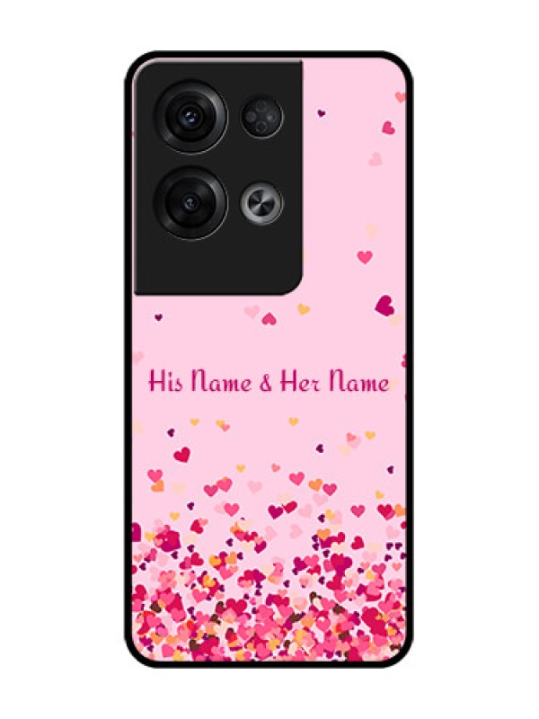 Custom Oppo Reno 8 Pro 5G Custom Metal Phone Case - Floating Hearts Design