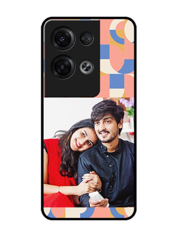 Custom Oppo Reno 8 Pro 5G Custom Metal Phone Case - Semi - Circle Maze Pattern Design