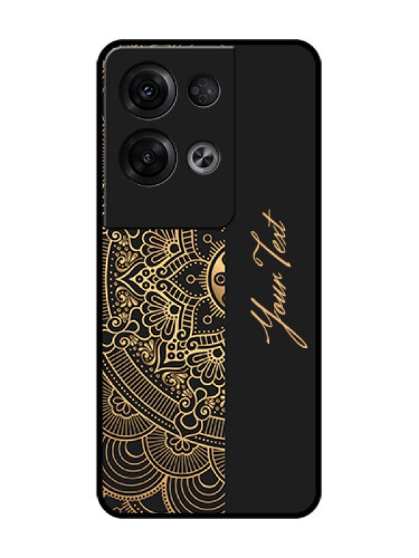 Custom Oppo Reno 8 Pro 5G Custom Metal Phone Case - Mandala Art With Custom Text Design
