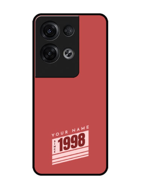 Custom Oppo Reno 8 Pro 5G Custom Metal Phone Case - Red Custom Year Of Birth Design