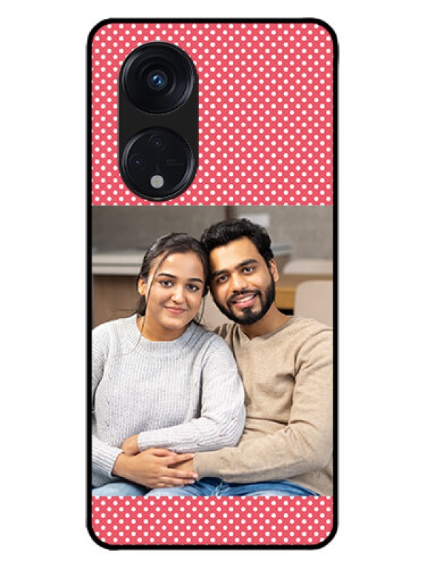 Custom Oppo Reno 8T 5G Custom Metal Phone CaseWhite Dotted Design