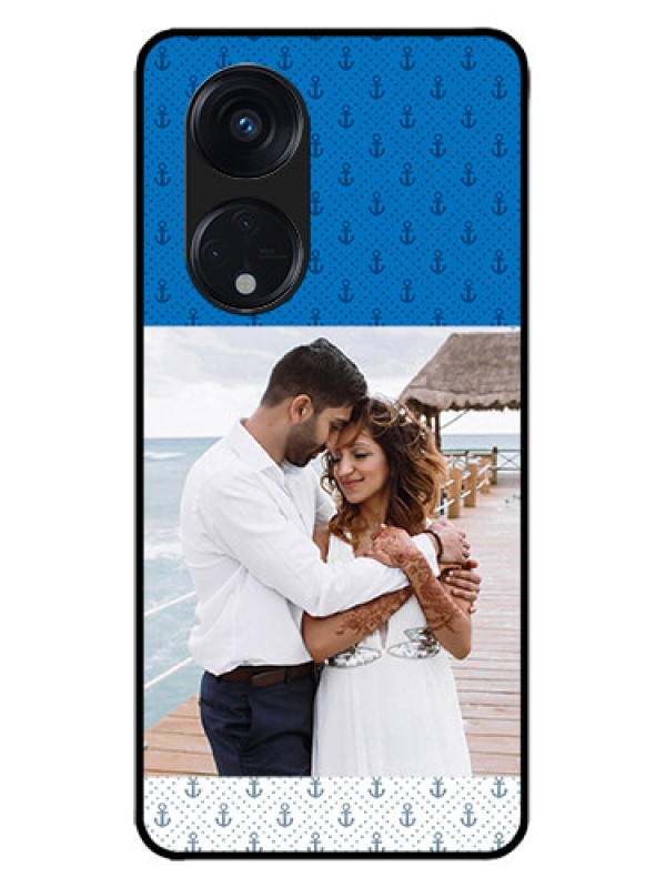 Custom Oppo Reno 8T 5G Custom Metal Phone CaseBlue Anchors Design