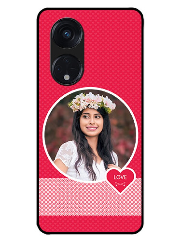 Custom Oppo Reno 8T 5G Custom Metal Phone CasePink Color Pattern Design