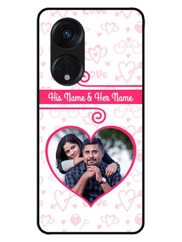 Custom Oppo Reno 8T 5G Custom Metal Phone CaseHeart Shape Love Design