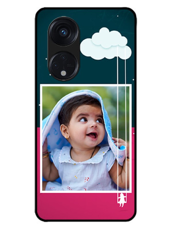 Custom Oppo Reno 8T 5G Custom Metal Phone CaseCute Girl With Cloud Design