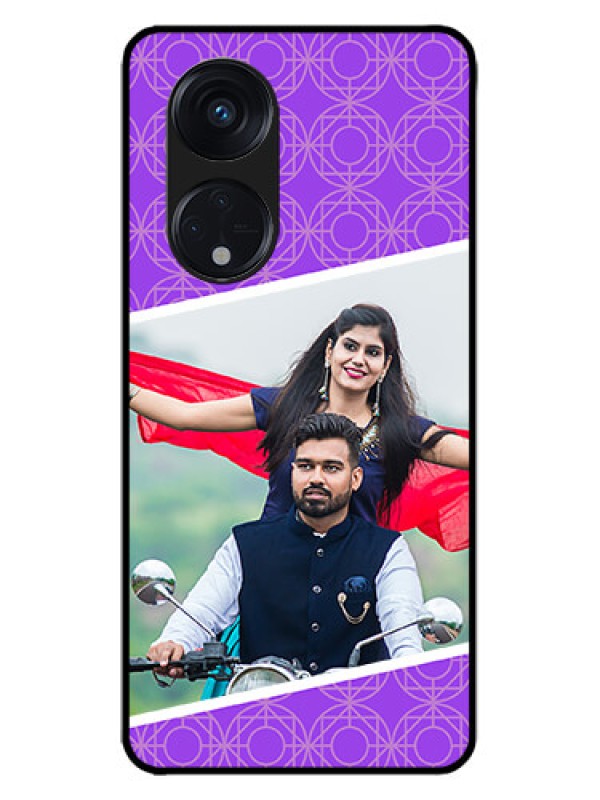 Custom Oppo Reno 8T 5G Custom Metal Phone CaseViolet Color Pattern Design