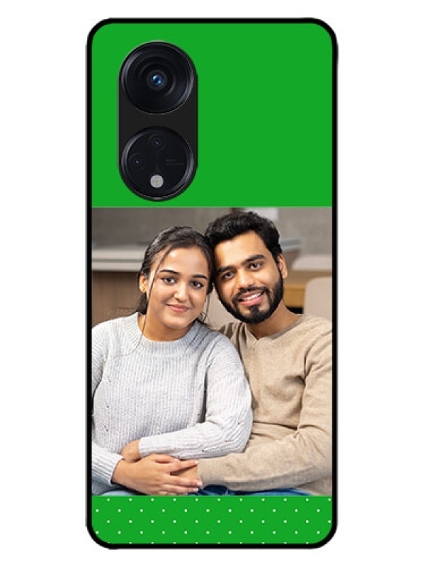 Custom Oppo Reno 8T 5G Custom Metal Phone CaseGreen Pattern Design