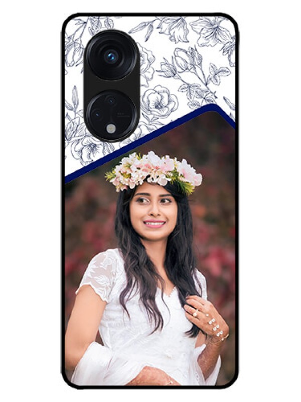 Custom Oppo Reno 8T 5G Custom Metal Phone CaseClassy Floral Design
