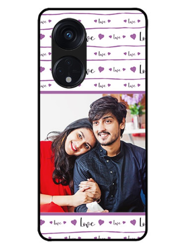 Custom Oppo Reno 8T 5G Custom Metal Phone CaseCouples Heart Design