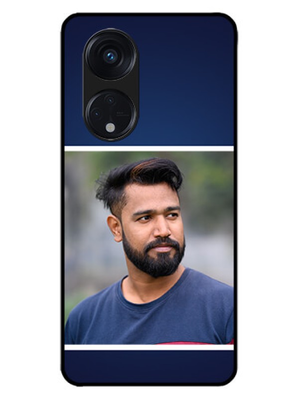 Custom Oppo Reno 8T 5G Custom Metal Phone CaseSimple Royal Blue Design