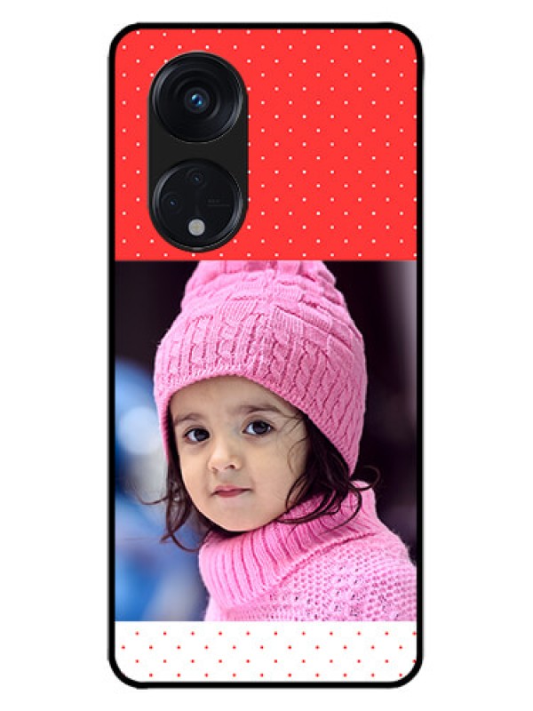 Custom Oppo Reno 8T 5G Custom Metal Phone CaseRed Pattern Design