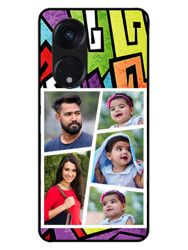 Custom Oppo Reno 8T 5G Custom Metal Phone CaseGraffiti Pattern Design