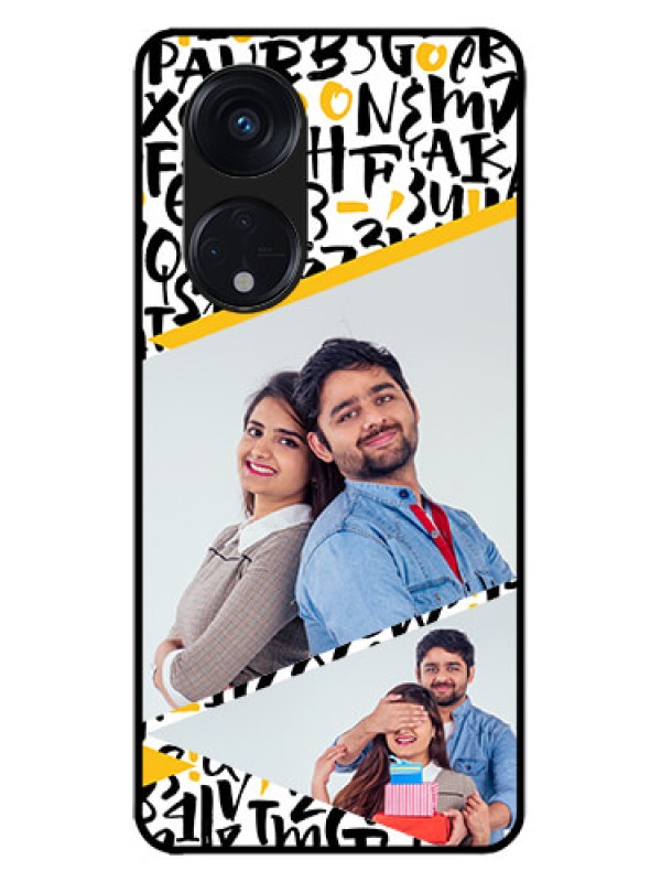 Custom Oppo Reno 8T 5G Custom Metal Phone CaseLetters Pattern Design