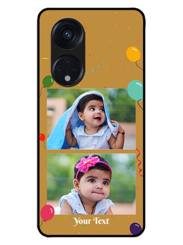 Custom Oppo Reno 8T 5G Custom Metal Phone CaseImage Holder With Birthday Celebrations Design