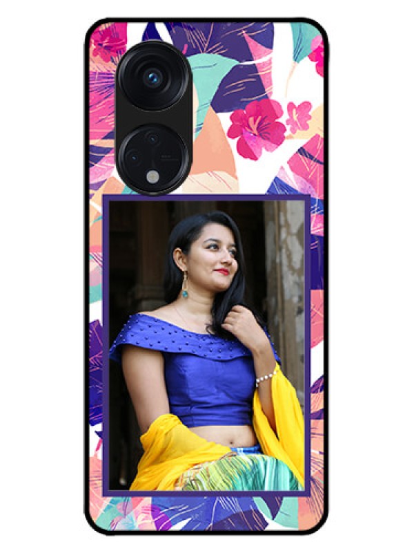 Custom Oppo Reno 8T 5G Custom Metal Phone CaseAbstract Floral Design