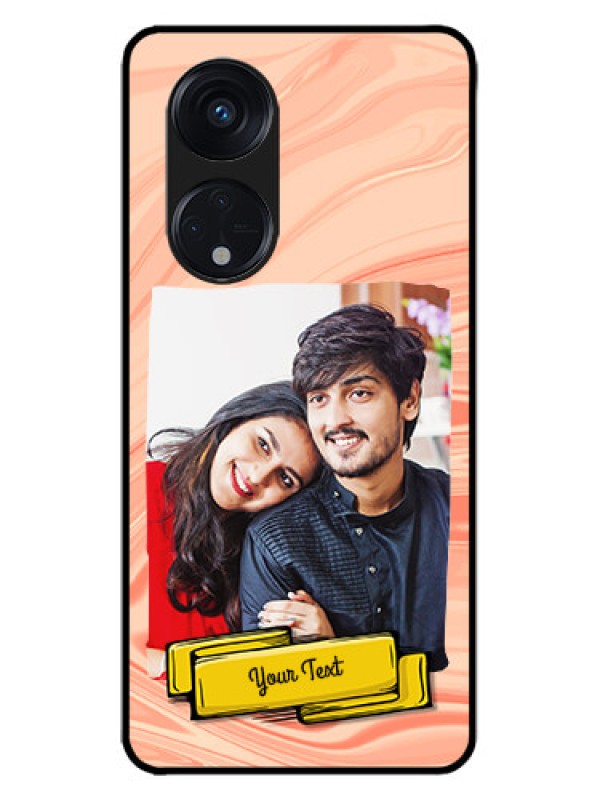 Custom Oppo Reno 8T 5G Custom Metal Phone CaseMarble Texture Design