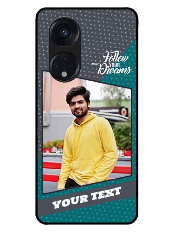 Custom Oppo Reno 8T 5G Custom Metal Phone CaseBackground Pattern Design With Quote