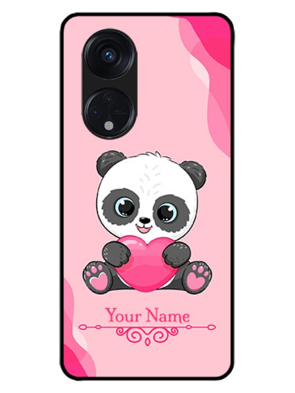Custom Oppo Reno 8T 5G Custom Metal Phone CaseCute Panda Design