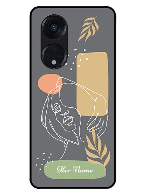 Custom Oppo Reno 8T 5G Custom Metal Phone CaseGazing Woman Line Art Design
