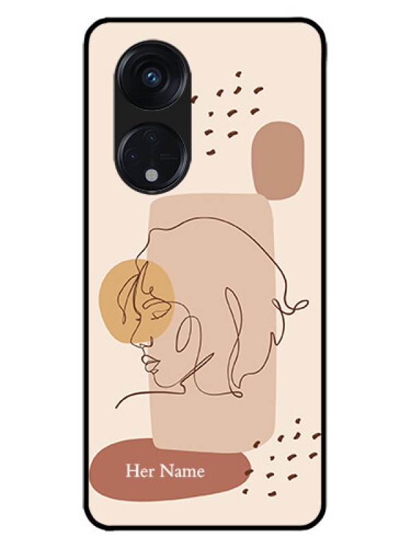 Custom Oppo Reno 8T 5G Custom Metal Phone CaseCalm Woman Line Art Design