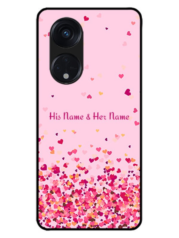 Custom Oppo Reno 8T 5G Custom Metal Phone CaseFloating Hearts Design