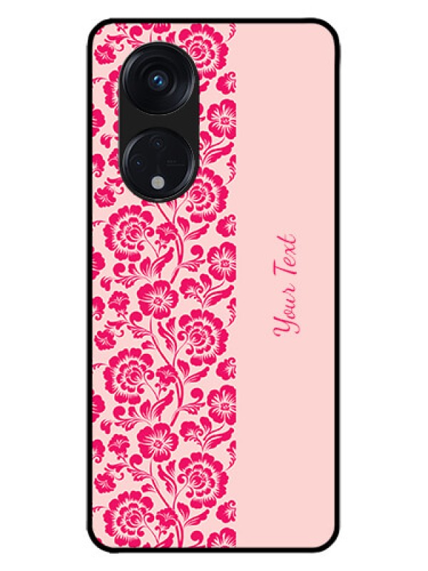 Custom Oppo Reno 8T 5G Custom Metal Phone CaseAttractive Floral Pattern Design