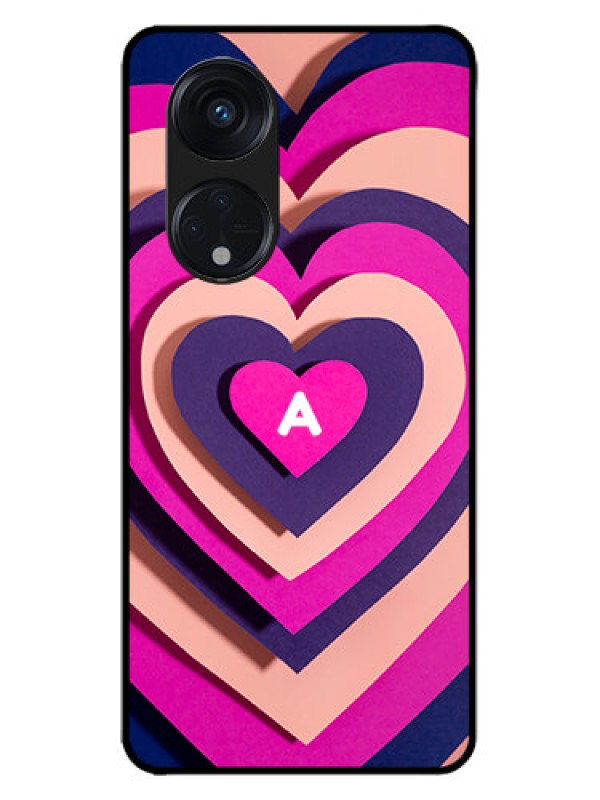 Custom Oppo Reno 8T 5G Custom Metal Phone CaseCute Heart Pattern Design