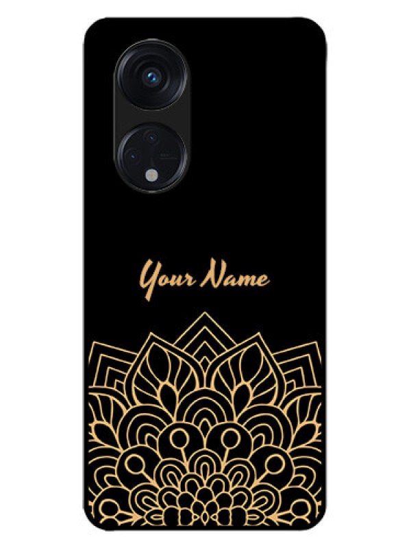 Custom Oppo Reno 8T 5G Custom Metal Phone CaseGolden Mandala Design