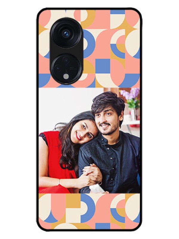 Custom Oppo Reno 8T 5G Custom Metal Phone CaseSemi - Circle Maze Pattern Design