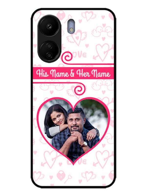 Custom Poco C65 Custom Metal Phone Case - Heart Shape Love Design